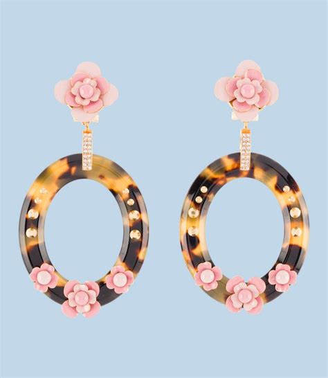 prada flower print|Prada flower earrings.